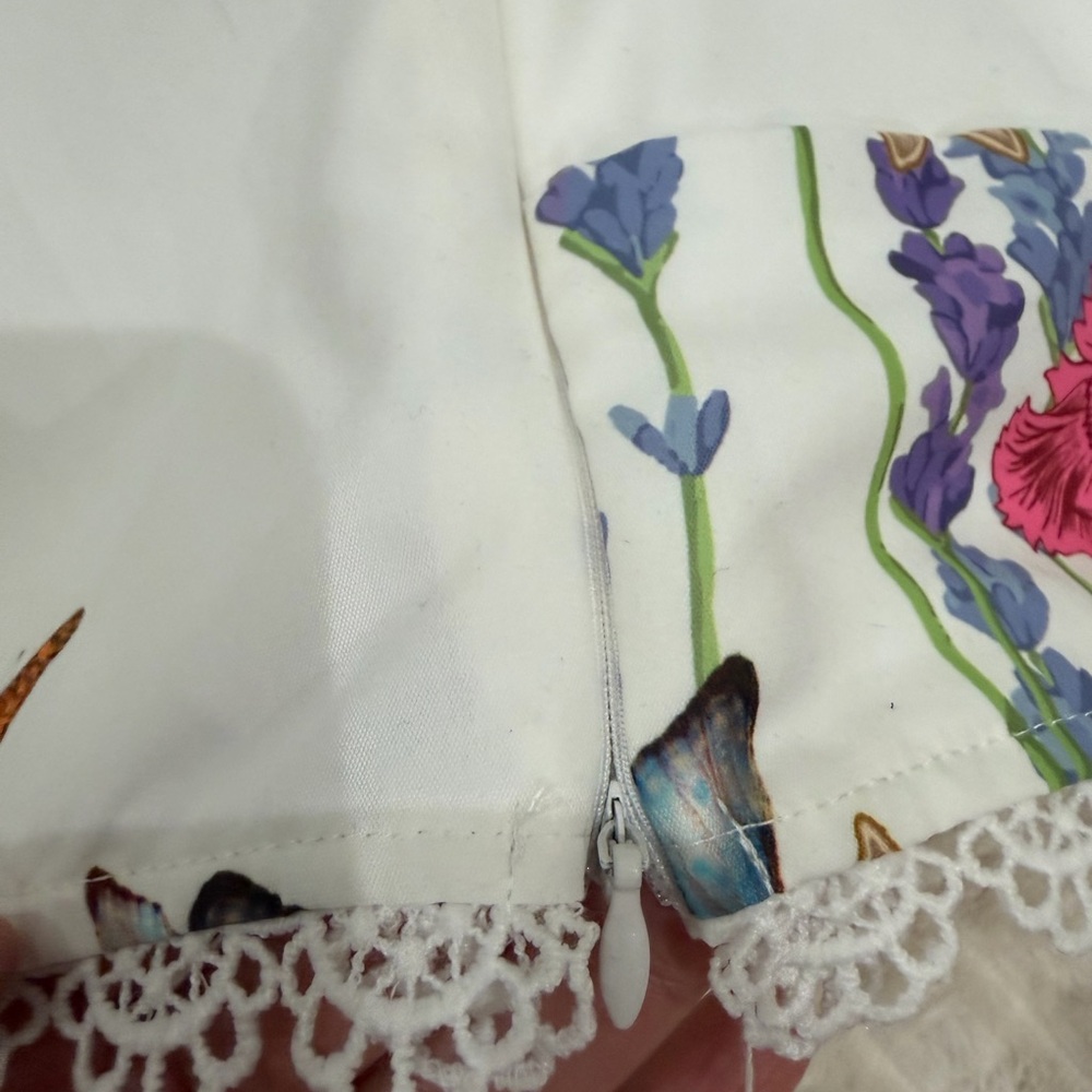 Fairycore Boho Butterfly & Floral Lace Crop Top Fairycore Romantic - Picture 12 of 16